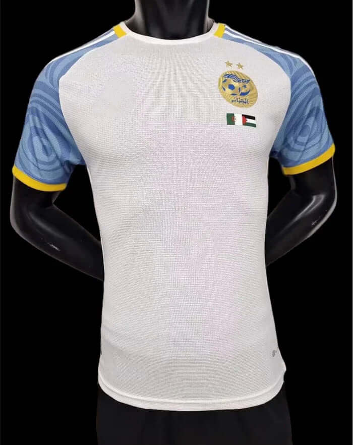 Maillot Algérie saison 2023-2024 nouvelle édition bleu blanc Palestine