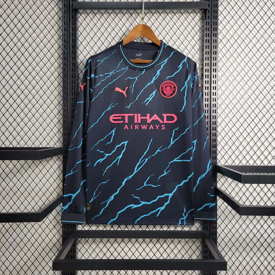 Maillot Manchester City extérieur 2023 2024 manches longues