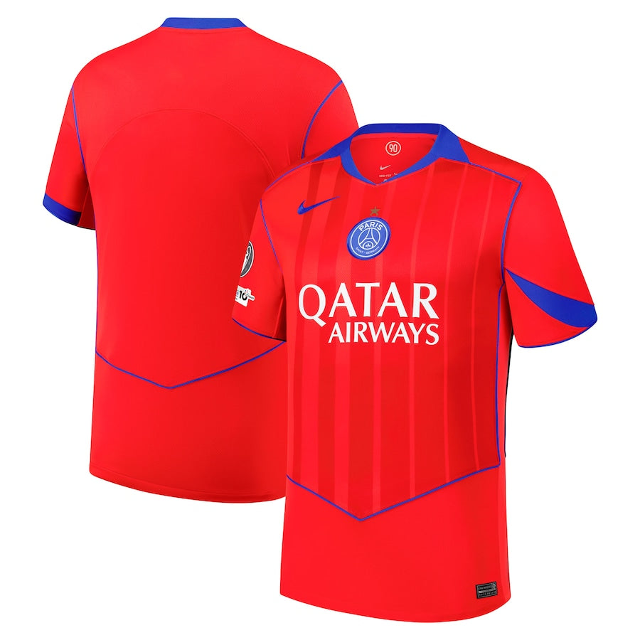 Maillot Third Stadium PSG Nike 25/26 avec Badge Champions d'Europe et Foundation 10 ans et Étoile Eiffel