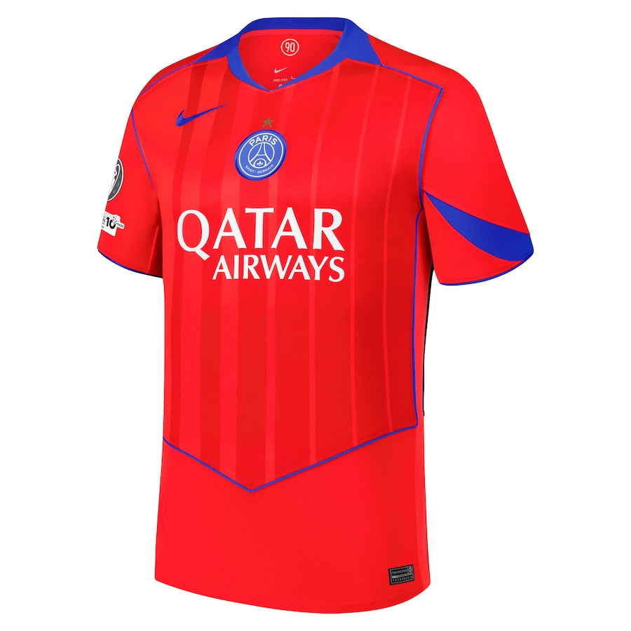 Maillot Third Stadium PSG Nike 25/26 avec Badge Champions d'Europe et Foundation 10 ans et Étoile Eiffel